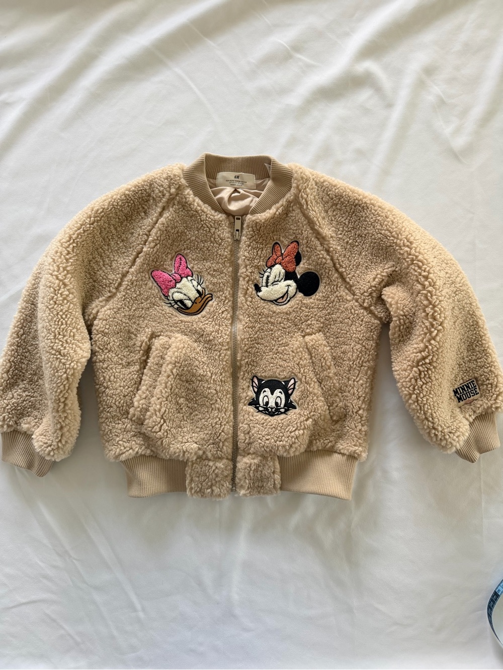 NEW H&M Disney Appliquéd Teddy Fleece Bomber Jacket  Size 5T/6 (Little Kids) - Picture 4 of 14